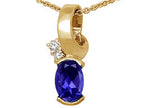 Tommaso Design™ Oval 8x6 mm Genuine Iolite Pendant Necklace