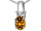 Tommaso Design™ Oval 8x6 mm Genuine Citrine Pendant Necklace