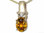 Tommaso Design™ Oval 8x6 mm Genuine Citrine Pendant Necklace
