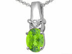 Tommaso Design™ Oval 8x6 mm Genuine Peridot Pendant Necklace