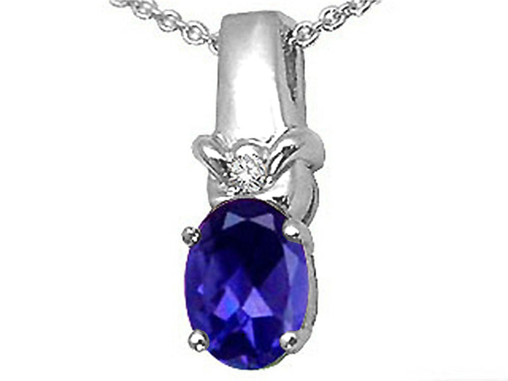 Tommaso Design™ Oval 8x6 mm Genuine Iolite Pendant Necklace