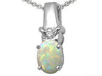 Tommaso Design™ Oval 8x6 mm Genuine Opal Pendant Necklace