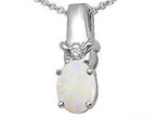 Tommaso Design™ Oval 8x6 mm Genuine Opal Pendant Necklace