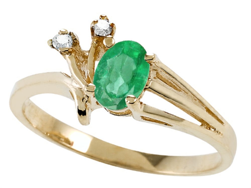 Tommaso Design™ Genuine Emerald Ring