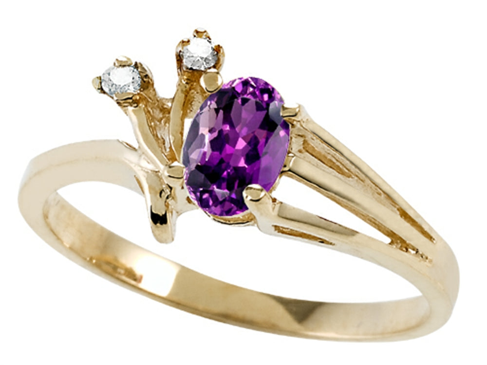 Tommaso Design™ Genuine Amethyst Ring