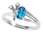 Tommaso Design™ Oval 6x4mm Genuine Blue Topaz Ring