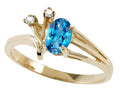 Tommaso Design™ Oval 6x4mm Genuine Blue Topaz Ring
