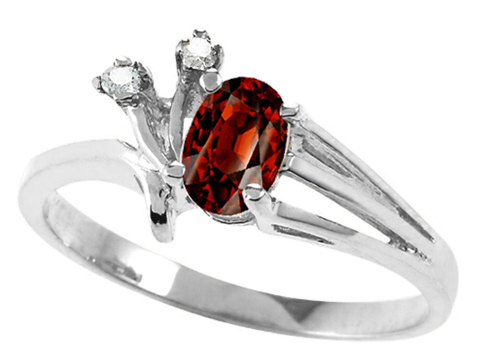 Tommaso Design™ Genuine Garnet Ring