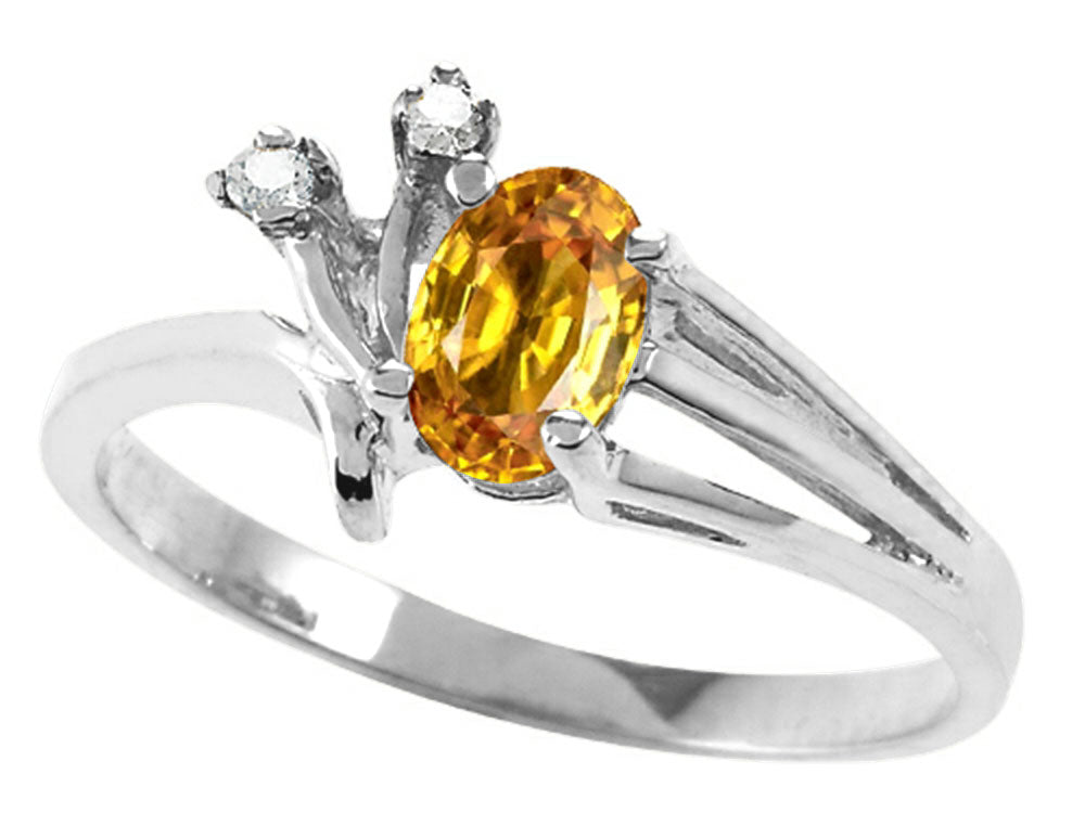 Tommaso Design™ Oval 6x4mm Genuine Citrine Ring