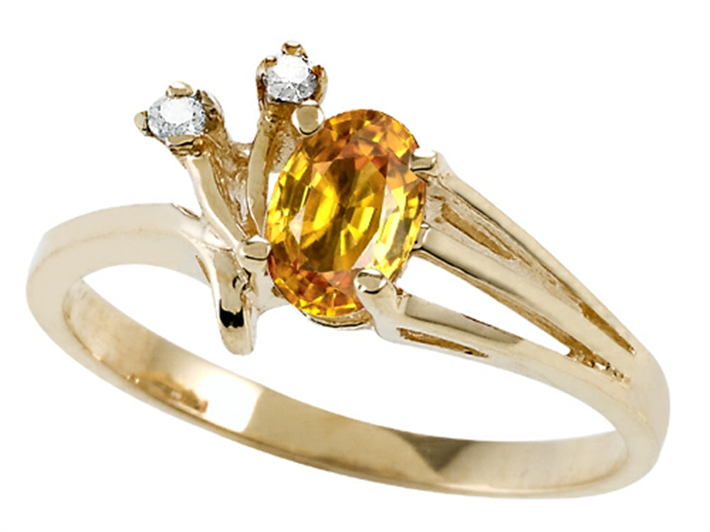 Tommaso Design™ Oval 6x4mm Genuine Citrine Ring