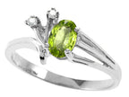 Tommaso Design™ Oval 6x4mm Genuine Peridot Ring