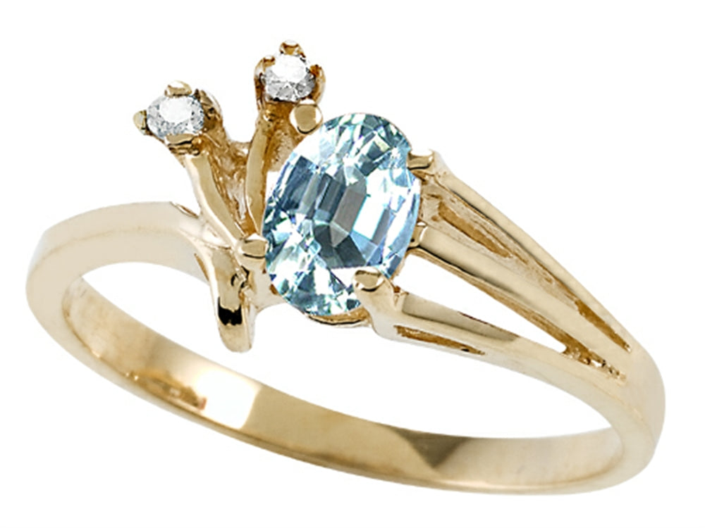 Tommaso Design™ Genuine Aquamarine Ring