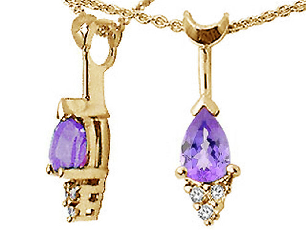 Tommaso Design™ Pear Shape 7x5mm Genuine Tanzanite Pendant Necklace