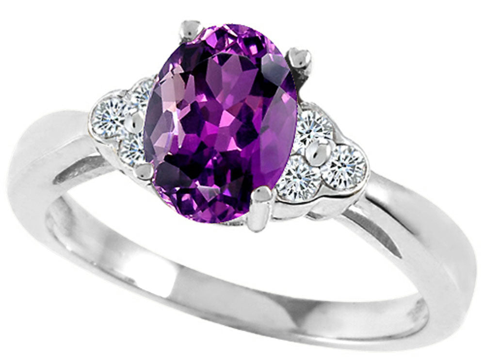 Tommaso Design™ Genuine Amethyst Ring