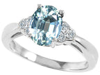 Tommaso Design™ Genuine Aquamarine Ring