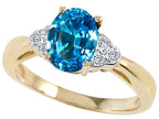 Tommaso Design™ Oval 8x6mm Genuine Blue Topaz Ring