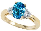 Tommaso Design™ Oval 8x6mm Genuine Blue Topaz Ring