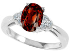 Tommaso Design™ Genuine Garnet Ring