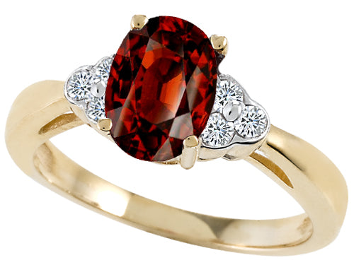 Tommaso Design™ Genuine Garnet Ring