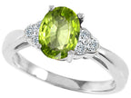 Tommaso Design™ Oval 8x6mm Genuine Peridot Ring