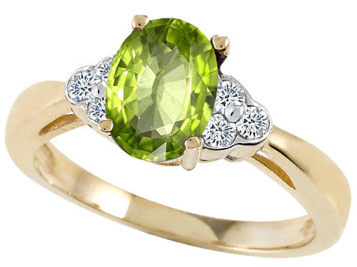 Tommaso Design™ Oval 8x6mm Genuine Peridot Ring