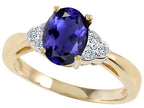 Tommaso Design™ Oval 8x6mm Genuine Iolite Ring