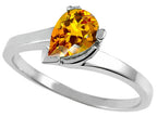 Tommaso Design™ Pear Shape 7x5mm Genuine Citrine Ring