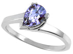 Tommaso Design™ Pear Shape 7x5mm Genuine Tanzanite Ring
