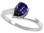 Tommaso Design™ Pear Shape 7x5mm Genuine Iolite Ring