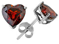Tommaso Design™ Heart Shape Genuine Garnet Earrings Studs