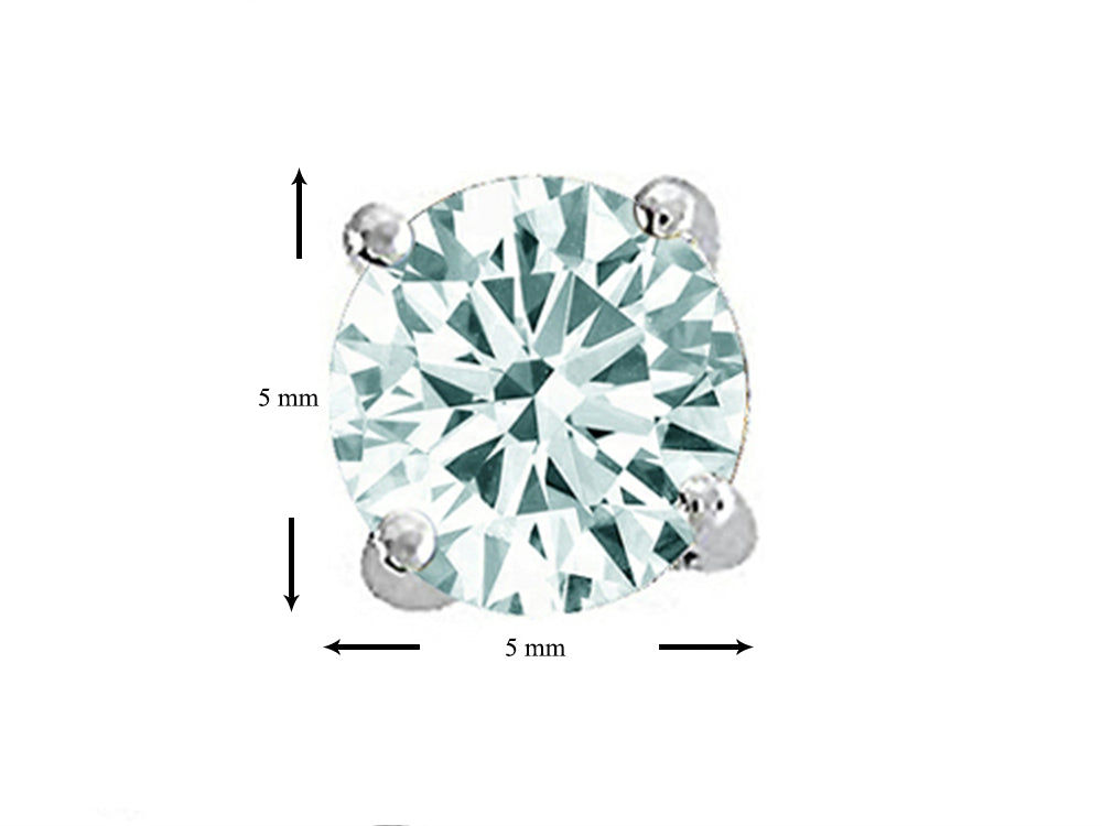 Tommaso Design™ Round Genuine Aquamarine Earrings Studs