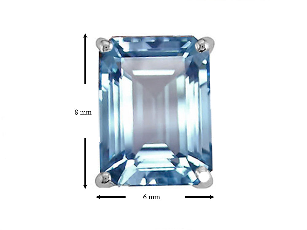 Tommaso Design™ Simulated Emerald Cut Aquamarine Earrings