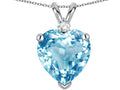 Star K™ 8mm Heart Shape Simulated Aquamarine Pendant Necklace