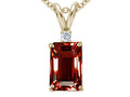 Tommaso Design™ Emerald Cut 8x6mm Genuine Garnet Pendant Necklace