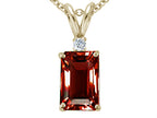 Tommaso Design™ Emerald Cut 8x6mm Genuine Garnet Pendant Necklace