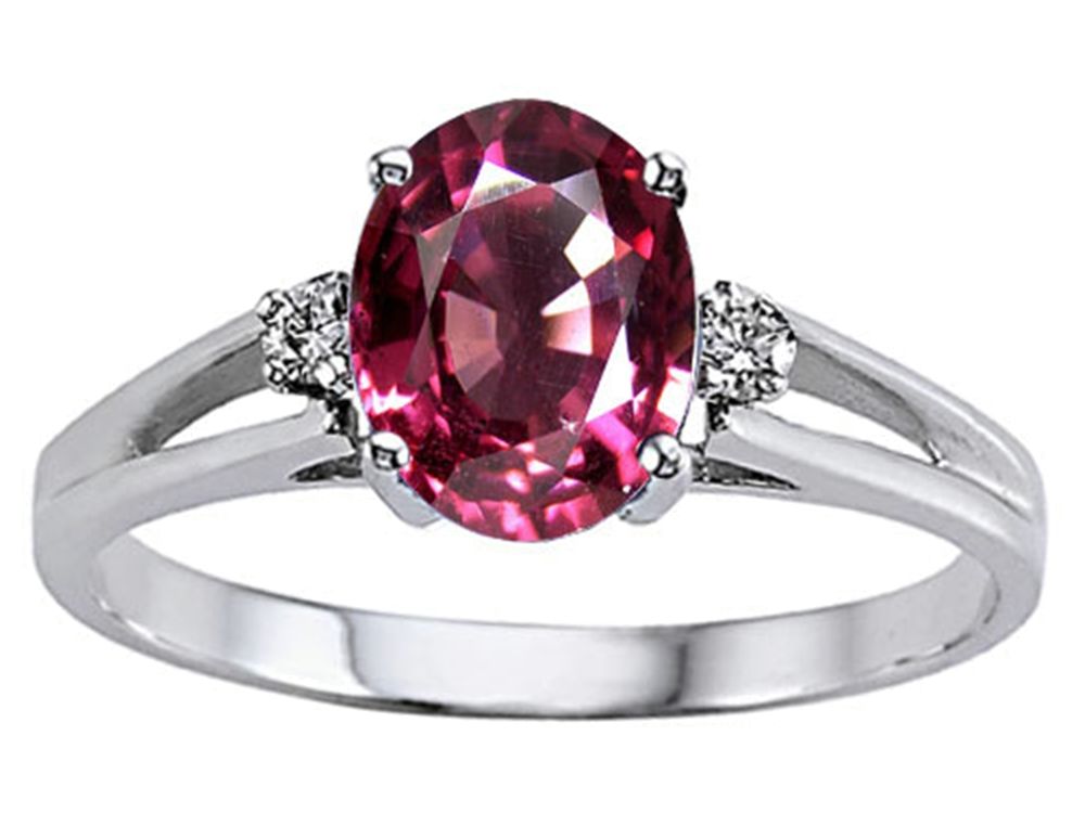 Tommaso Design™ Oval 8x6 mm Genuine Rhodolite Ring