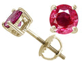 Tommaso Design™ Genuine 5mm. Round Ruby Screw Back Earrings Studs