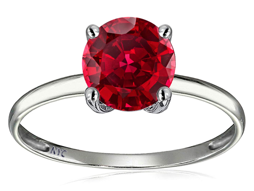 Original Star K™ 7mm Round Created Ruby Solitaire Engagement Ring
