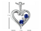 Tommaso Design™ Round Genuine Sapphire Heart Pendant Necklace