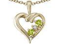 Tommaso Design™ Round 3mm Genuine Peridot Heart Pendant Necklace