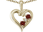 Tommaso Design™ Round 3 mm Genuine Garnet Heart Pendant Necklace