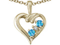 Tommaso Design™ Heart Shape Genuine Blue Topaz Pendant Necklace