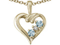 Star K Round 3mm Genuine Aquamarine Heart Pendant Necklace
