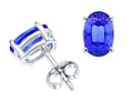 Star K Genuine Oval Tanzanite Stud Earrings