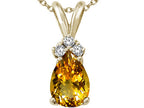 Tommaso Design™ Pear Shape 8x6mm Genuine Citrine Pendant Necklace