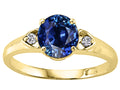 Tommaso Design™ 7mm Round Created Blue Sapphire Ring