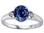 Tommaso Design™ 7mm Round Created Blue Sapphire Ring
