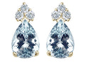 Tommaso Design™ Pear Shape 8x6mm Genuine Aquamarine Earrings