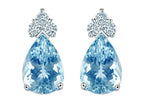 Star K Pear Shape 8x6mm Genuine Aquamarine Earrings