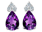 Tommaso Design™ Pear Shape 7x5mm Genuine Amethyst Earrings